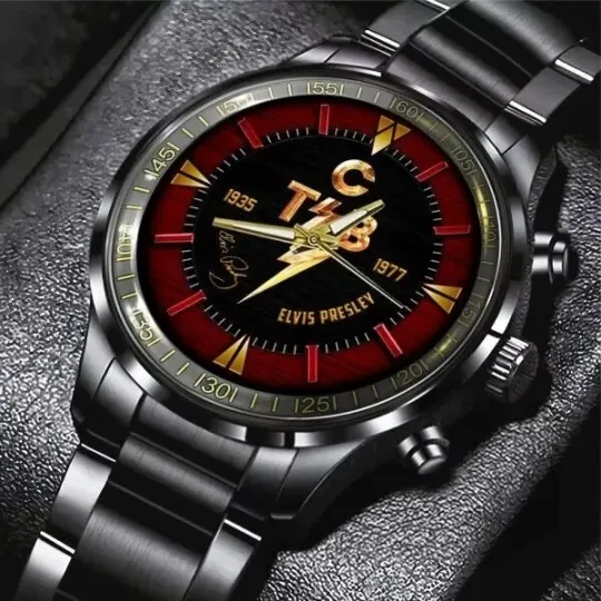 Discover Elvis Presley Black Stainless Steel Watch Gift For Fans