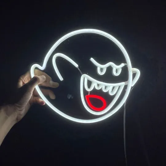 Discover LED Cute Ghost Halloween Neon Light Sign for Party Room Decor Dimmable