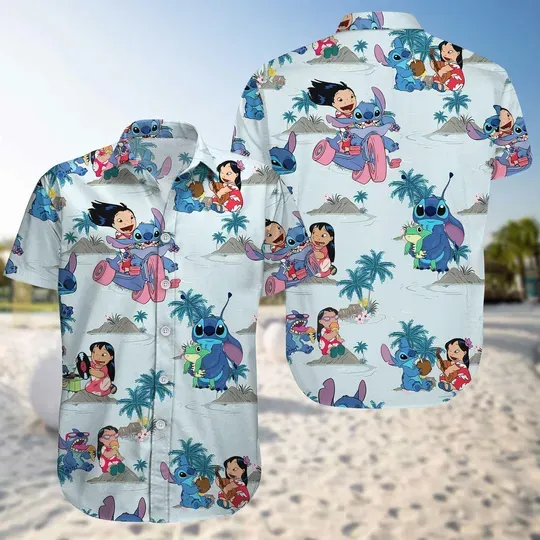 Disney Lilo And Stitch Hawaiian Shirt, Stitch Aloha Summer Hawaiian Shirt, Disneyland Trip Family Matching, Disney Stitch Summer Shirt