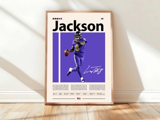 Lamar Jackson Poster, Baltimore Print, football Poster, Sports Poster, football Fans, Football Poster, football Wall Art, Sports Bedroom Posters