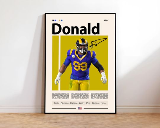 Discover Aaron Donald Poster, LA Rams Poster, Rams Fan Gift, football Poster, Sports Poster, Football Poster, football Wall Art, Sports Bedroom Posters
