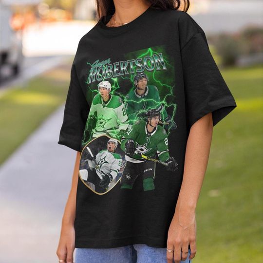 Jason Robertson Stars Shirt Vintage 90s Dallas Stars NHL Hockey Design Retro Bootleg Gift Classic Graphic Tee Unisex T-Shirt Limited Edition