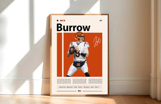 Discover Joe Burrow Poster, Cincinnati Poster, football Poster, Sports Poster, Football Poster, football Wall Art, Sports Bedroom Posters