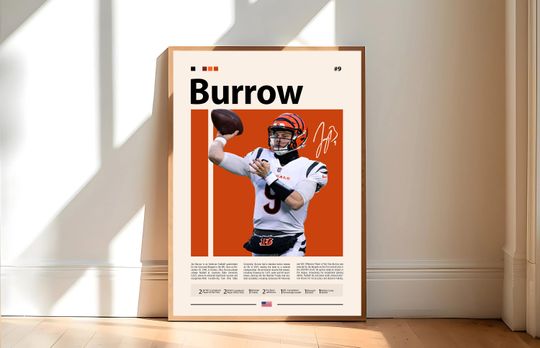 Discover Joe Burrow Poster, Cincinnati Poster, football Poster, Sports Poster, Football Poster, football Wall Art, Sports Bedroom Posters