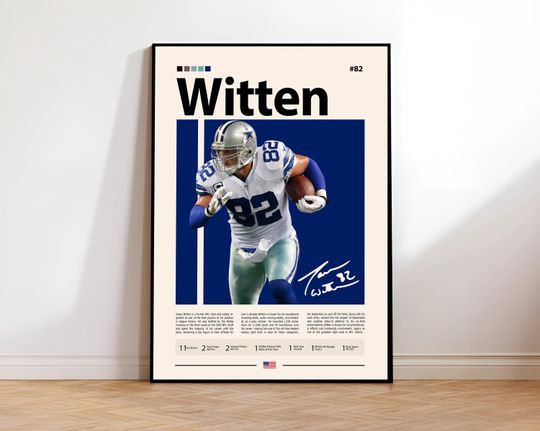 Discover Jason Witten Poster, Dallas Cowboys Print, football Wall Art, Football Player Decor, Cowboys Fan Gift, Sports Bedroom, Man Cave Print