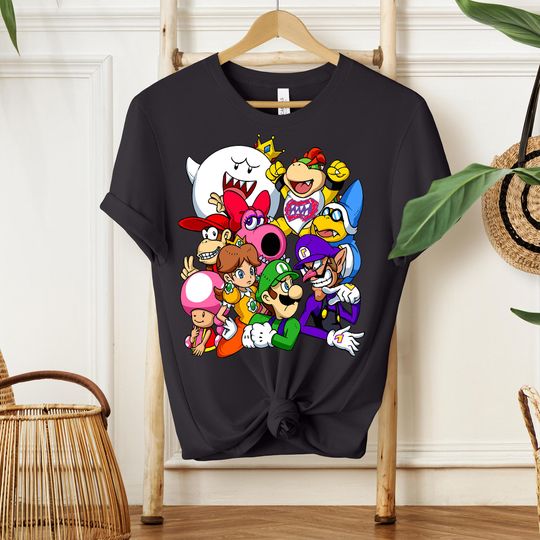 Super Mario Family T-Shirt, Super Mario Character Shirt, Super Mario Birthday Party Shirt, Mario & Friends Party Shirt