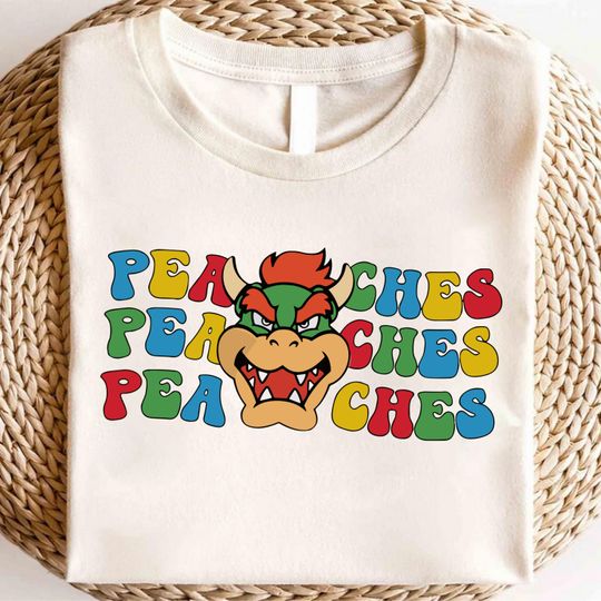 Bowser Peaches T-Shirt, Funny Super Mario Gamer Tee