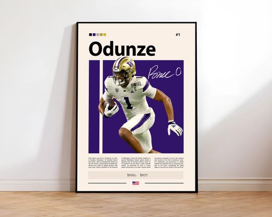 Discover Rome Odunze Poster, Chicago Bears Print, football Poster, Sports Poster, football Fans, Football Poster, football Wall Art, Sports Bedroom Posters