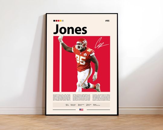 Discover Chris Jones Poster, Kansas City Chiefs Print, football Poster, Sports Poster, football Fans, Football Poster, football Wall Art, Sports Bedroom Posters