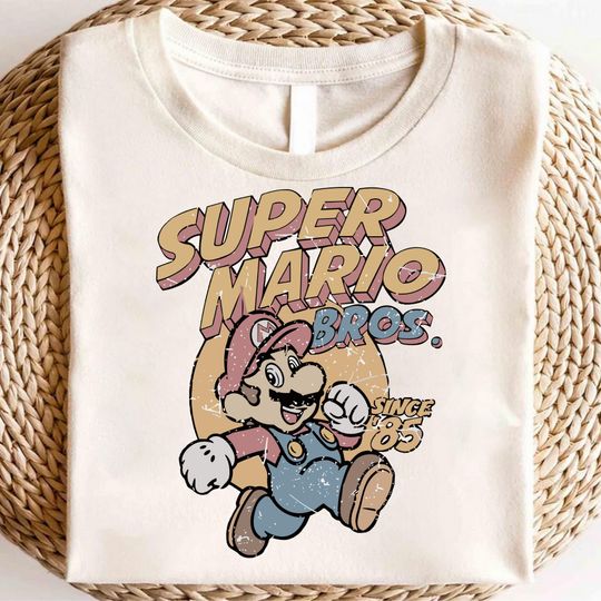Discover Vintage Super Mario Brothers '85 Comfort Colors Shirt, Mario Video Game Sweatshirt, The Super Mario Bros Shirt, Retro Super Mario Shirt