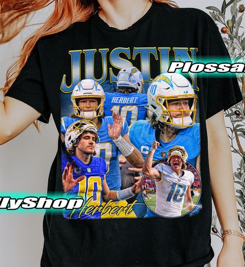 Discover Limited Justin Herbert Shirt, Vintage J. Herbo Graphic Y2K T-shirt - Gift For Fan Graphic Tee, Gift For Woman and Man Unisex T-Shirt