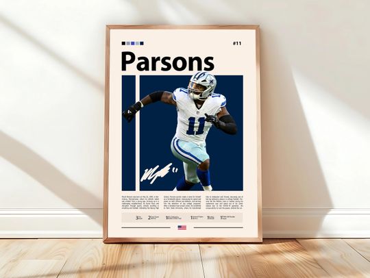 Micah Parsons Poster, Dallas Print, football Poster, Sports Poster, football Fans, Football Poster, football Wall Art, Sports Bedroom Posters
