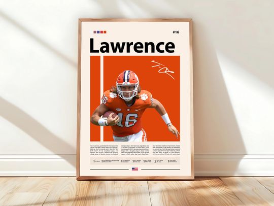 Trevor Lawrence Poster, Jacksonville , football Poster, Sports Poster, football Fans, Football Poster, football Wall Art, Sports Bedroom Posters