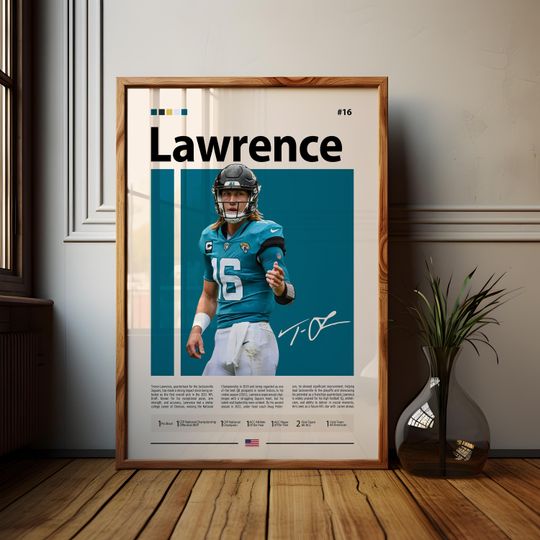 Trevor Lawrence Poster, Jacksonville , football Poster, Sports Poster, football Fans, Football Poster, football Wall Art, Sports Bedroom Posters
