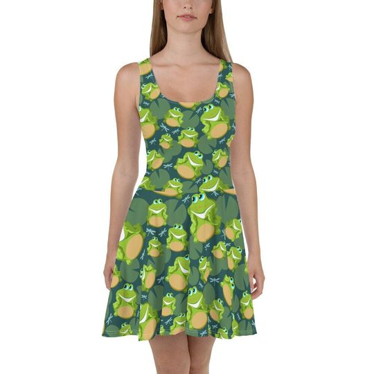 Discover Frog Skater Dress, Bodycon Fitted Dress, Skater Skirt - Women, Ladies, Girls, Evening, Fun Date Night, Party, Cocktail, Amphibian