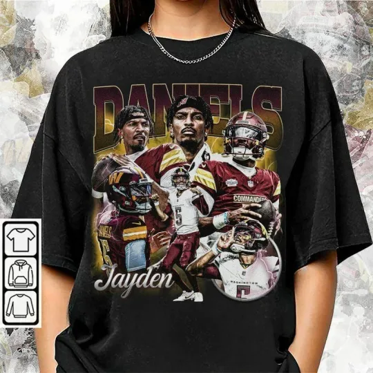 Discover Jayden Daniels Football T-Shirt, Vintage 90s Fan Shirt