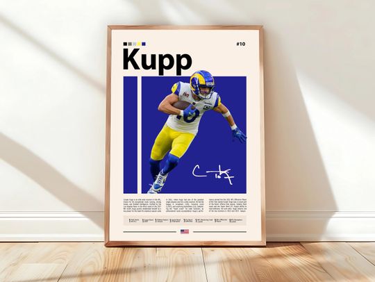 Discover Cooper Kupp Poster, Los Angeles Print, football Wall Art, Football Player Decor, Rams Fan Gift, Sports Bedroom, Man Cave Print