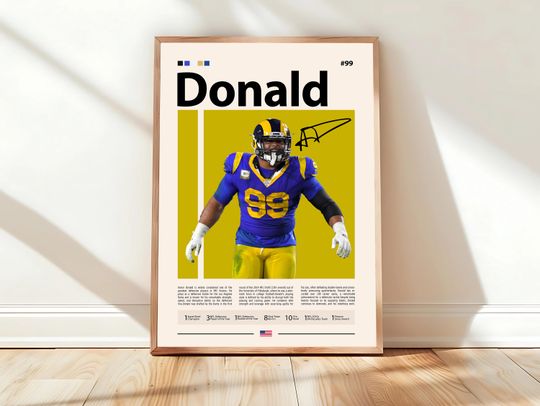 Discover Aaron Donald Poster, LA Rams Poster, Rams Fan Gift, football Poster, Sports Poster, Football Poster, football Wall Art, Sports Bedroom Posters
