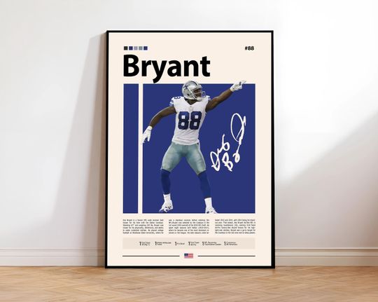 Discover Dez Bryant Poster, Dallas Cowboys Print, football Wall Art, Football Player Decor, Cowboys Fan Gift, Sports Bedroom Artwork, Man Cave Print