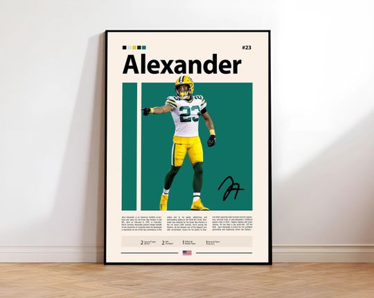 Discover Jaire Alexander Poster, Green Bay Packers Art, football Wall Print, Football Player Decor, Packers Fan Gift, Sports Room Artwork, Man Cave Decor