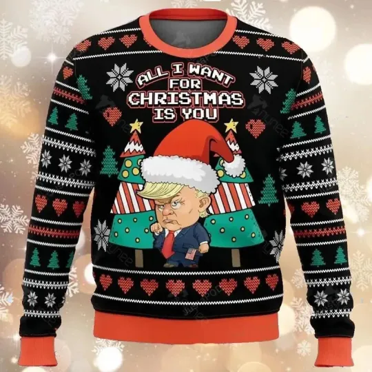 Trump Christmas Ugly SweaterAll Want For Christmas Is You Trump Ugly Christmas