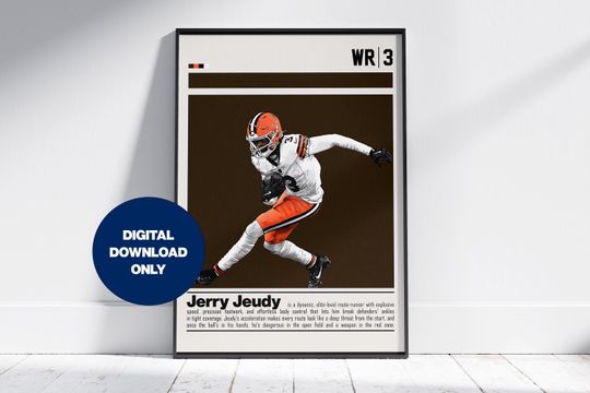 Discover Jerry Jeudy Poster for Sports Fan Wall Art for Football Fans Modern Sports Decor for Bedroom & Office Wall Art
