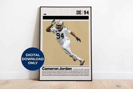 Discover Cemeron Jordan Poster for Sports Fan Wall Art for Football Fans Modern Sports Decor for Bedroom & Office Wall Art