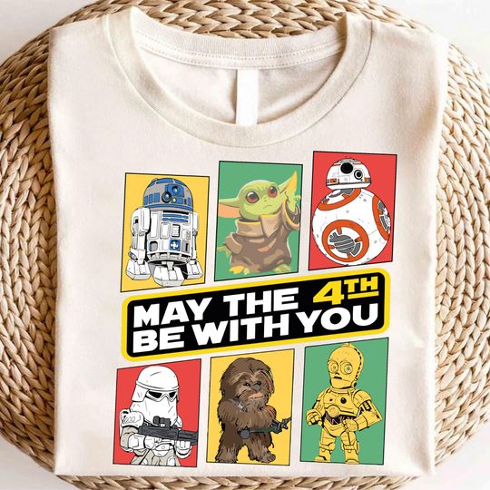 Discover Retro Disney Star Wars May The Force Be With You Est 1977 Shirt, Vintage Disney Star Wars Shirt, Disney World Shirt