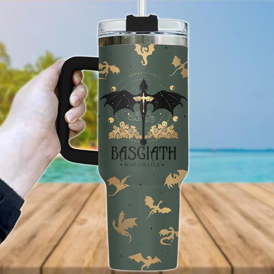 Basgiath War College Book Tumbler 40oz, Dragon Rider Tumbler, Bookish Dragon Rider Tumbler, Tumbler Gift For Mom, Fourth Wing Tumbler