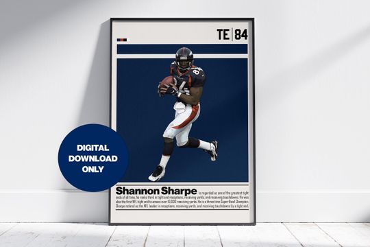 Discover Shannon Sharpe Poster for Sports Fan Wall Art for Football Fans Modern Sports Decor for Bedroom & Office Wall Art