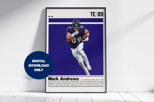 Discover Mark Andrews Poster for Sports Fan Wall Art for Football Fans Modern Sports Decor for Bedroom & Office Wall Art