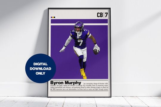 Discover Byron Murphy Poster for Sports Fan Wall Art for Football Fans Modern Sports Decor for Bedroom & Office Wall Art