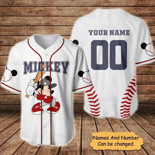 Discover Personalized Mickey Baseball Jersey Shirt, Disney Mickey Shirts