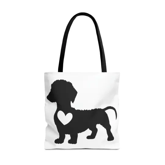 Dachshund Dog with a Heart Tote Bag (AOP)