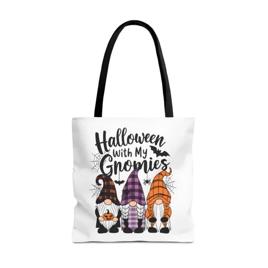 Discover Halloween With My Gnomies  White Tote Bag (AOP)