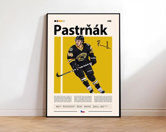 David Pastrnak Poster, Boston Poster, Poster, Hockey Poster, Sports Poster, Mid-Century Modern, Sports Bedroom Posters