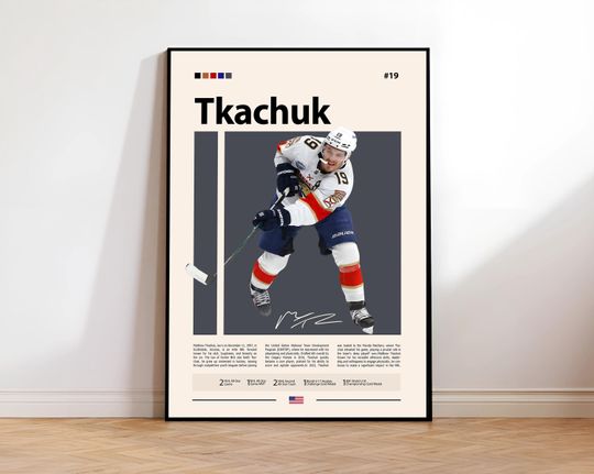 Discover Matthew Tkachuk Poster, Florida Poster, Hockey Poster, Sports Poster, Mid-Century Modern, Sports Bedroom Posters