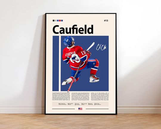 Discover Cole Caufield Poster, Montreal Hockey Poster, Sports Poster, Mid-Century Modern, Sports Bedroom Posters