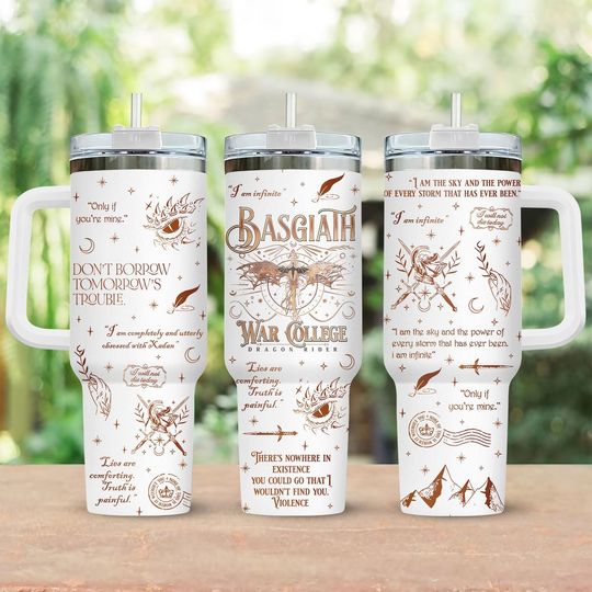Basgiath War College Dragon Rider Tumbler, Fourth Wing Fantasy Cup, Book Lover Tumbler Gift, Tumbler Gift For Friends