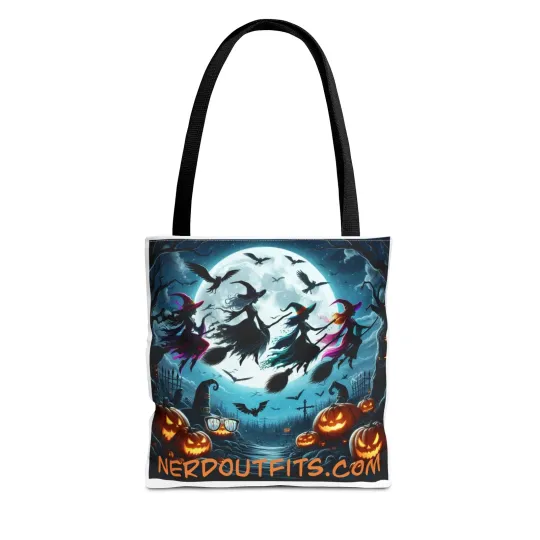 Discover Four Witches Halloween Trick-or-Treat Tote Bag