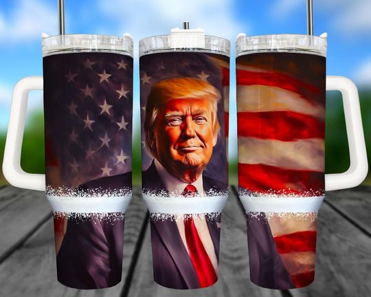 Donald Trump Tumbler 40oz, Trump American Tumbler Gift, Patriotic President Mug, USA Conservative Cup, Gift For Friends