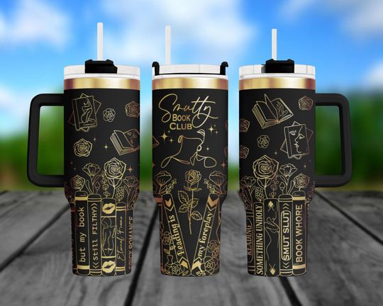 Discover Smutty Book Club Tumbler Engraved 40oz, Spicy Book Quotes 40oz Cup, Romance Reading Gift, Filthy Book Humor, Summer Gift