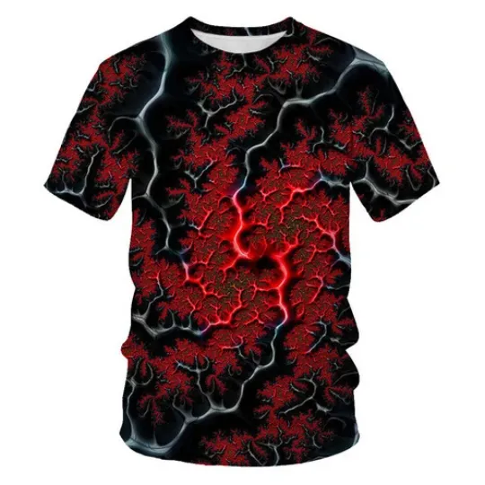 Discover Volcano Lava 3D Print T-Shirt for Men and Women