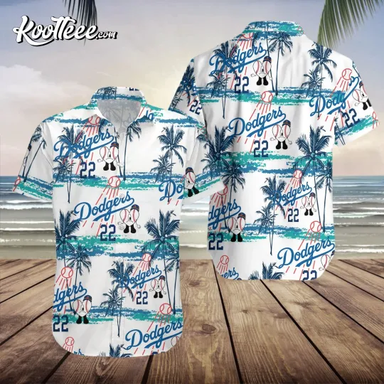 Discover Los Angeles Baseball Team Dodgerss Hawaiian Button Down Full Size S-5XL