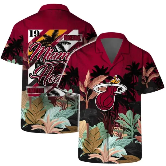 Discover Miami Basketball Team Heats Hawaiian Button Down Shirt Unisex Adults S-5XL