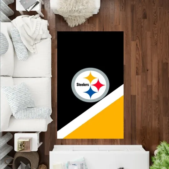 American Football Rug, Pittsburgh Steeler, Kids Room Decor