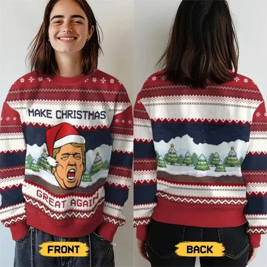 Discover Make Christmas Great Again Trump Ugly Xmas Sweater, Donald Trump Vote Election