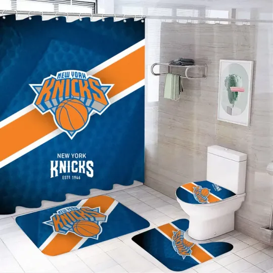 Discover Basketball Sport Knicks Shower Curtain bathroom set