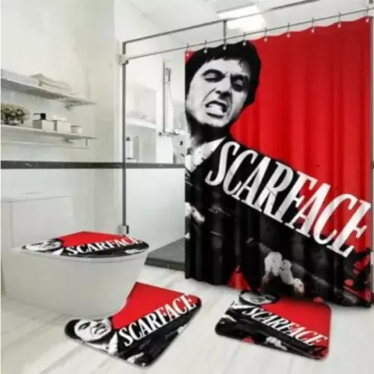 Discover 4pcs American Football Team Flag Giants Shower Curtain Bathroom set