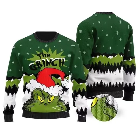BG The funny character With Christmas Hat 3D Ugly Sweater